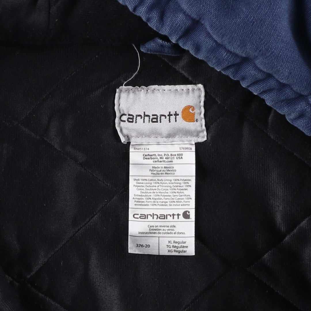 Carhartt Active Jacket, Padded Duck Full-Zip Hoodie, Men's XL cotton navy blue type Vintage Second Hand
