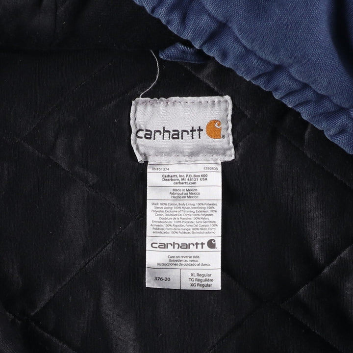 Carhartt Active Jacket, Padded Duck Full-Zip Hoodie, Men's XL cotton navy blue type Vintage Second Hand