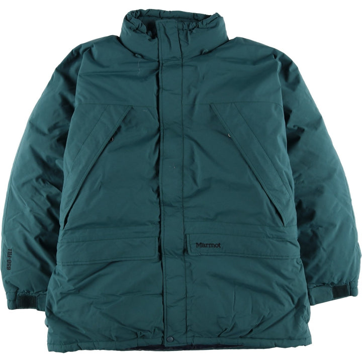 2000'S Marmot 650 Fill Power Goose Down Jacket, Men's XL Nylon green type Vintage Second Hand
