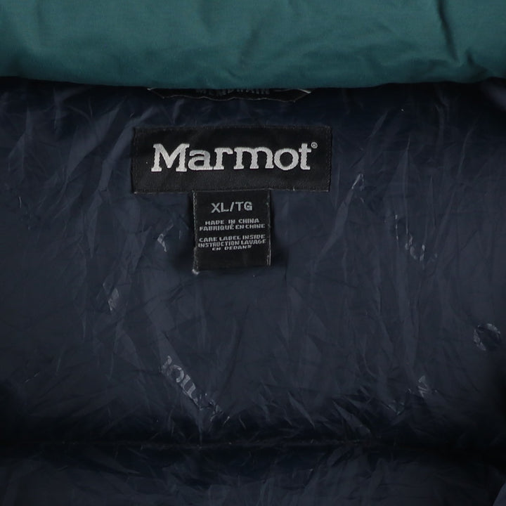 2000'S Marmot 650 Fill Power Goose Down Jacket, Men's XL Nylon green type Vintage Second Hand