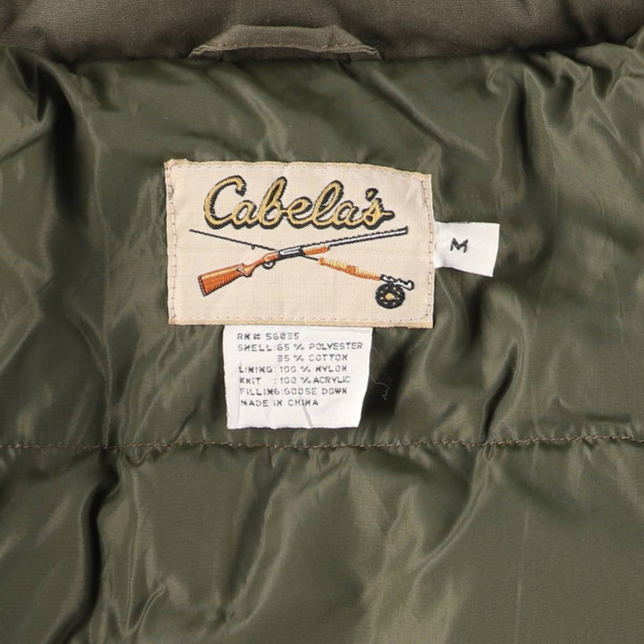 Vintage 70s-80'S Cabelas goose down jacket, size M, men's polyester Khaki type Vintage Second Hand