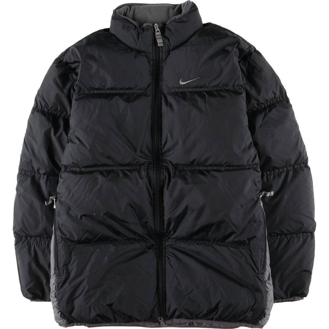 2000'S Nike Down Jacket, Men's Size L, Full Zip polyester black type Vintage Second Hand