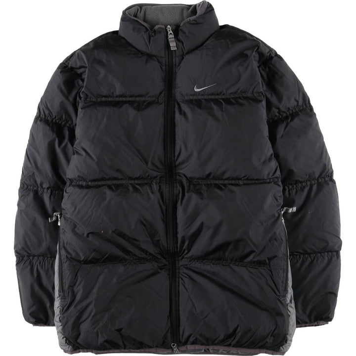 2000'S Nike Down Jacket, Men's Size L, Full Zip polyester black type Vintage Second Hand