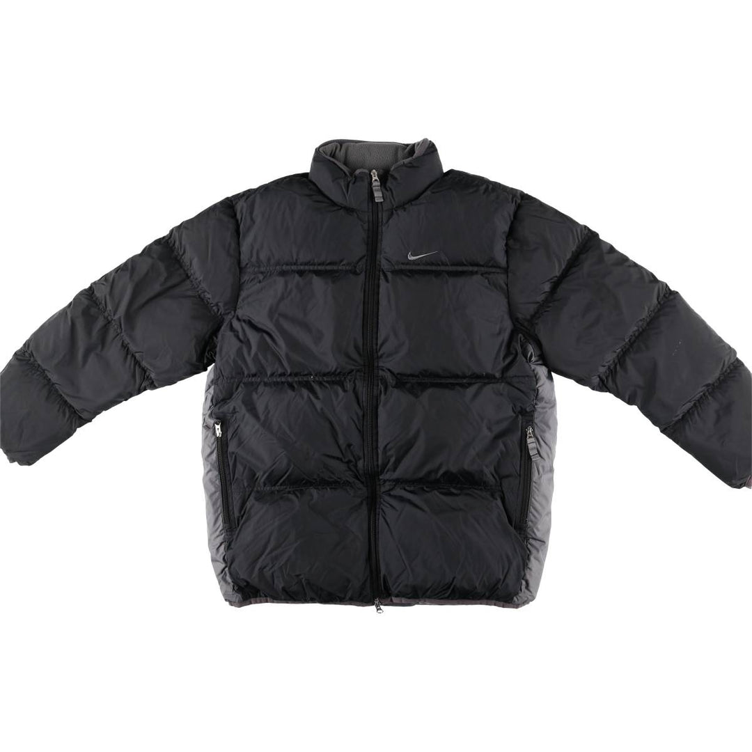 2000'S Nike Down Jacket, Men's Size L, Full Zip polyester black type Vintage Second Hand