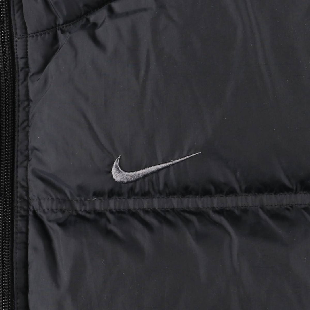 2000'S Nike Down Jacket, Men's Size L, Full Zip polyester black type Vintage Second Hand