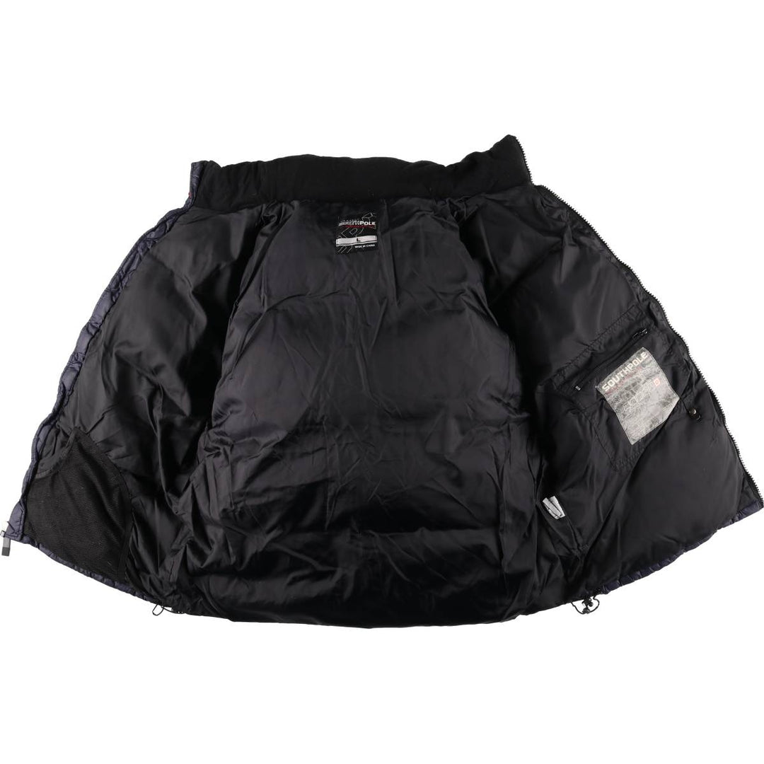 South Pole Down Jacket, Men's Size L Polyurethane Coated Nylon black type Vintage Second Hand