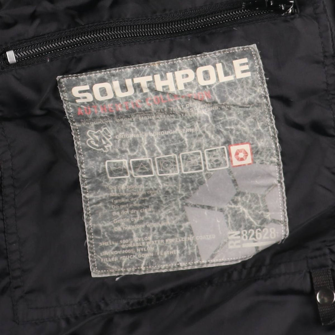South Pole Down Jacket, Men's Size L Polyurethane Coated Nylon black type Vintage Second Hand