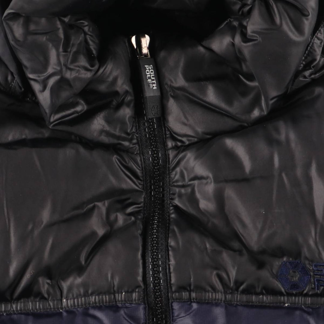 South Pole Down Jacket, Men's Size L Polyurethane Coated Nylon black type Vintage Second Hand