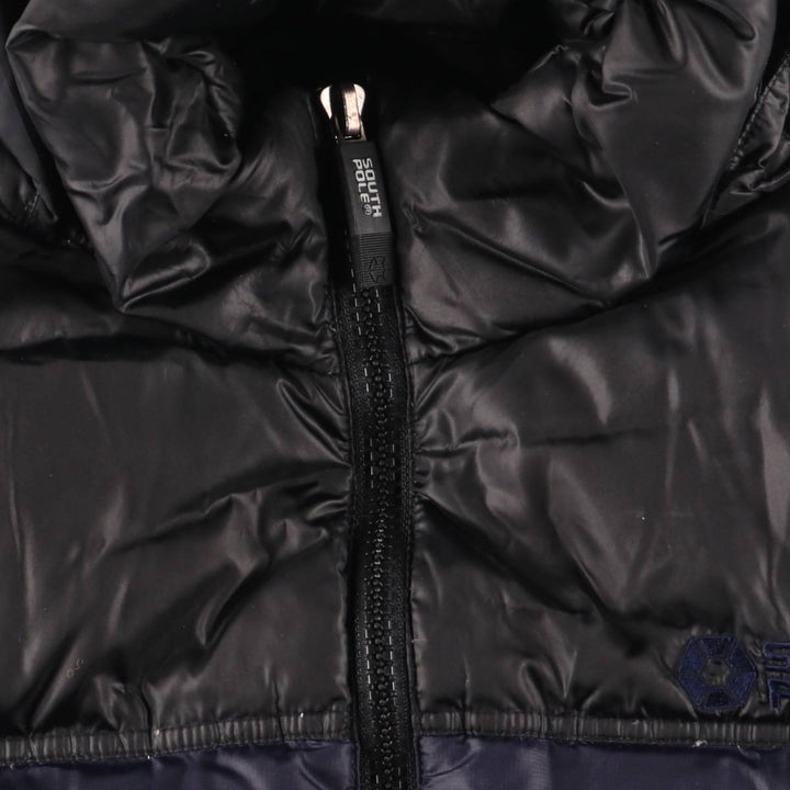 South Pole Down Jacket, Men's Size L Polyurethane Coated Nylon black type Vintage Second Hand