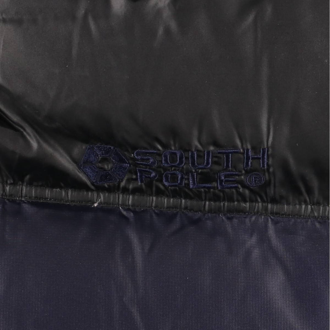 South Pole Down Jacket, Men's Size L Polyurethane Coated Nylon black type Vintage Second Hand