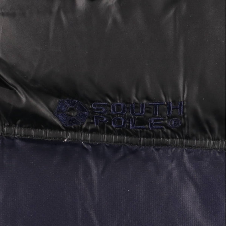 South Pole Down Jacket, Men's Size L Polyurethane Coated Nylon black type Vintage Second Hand