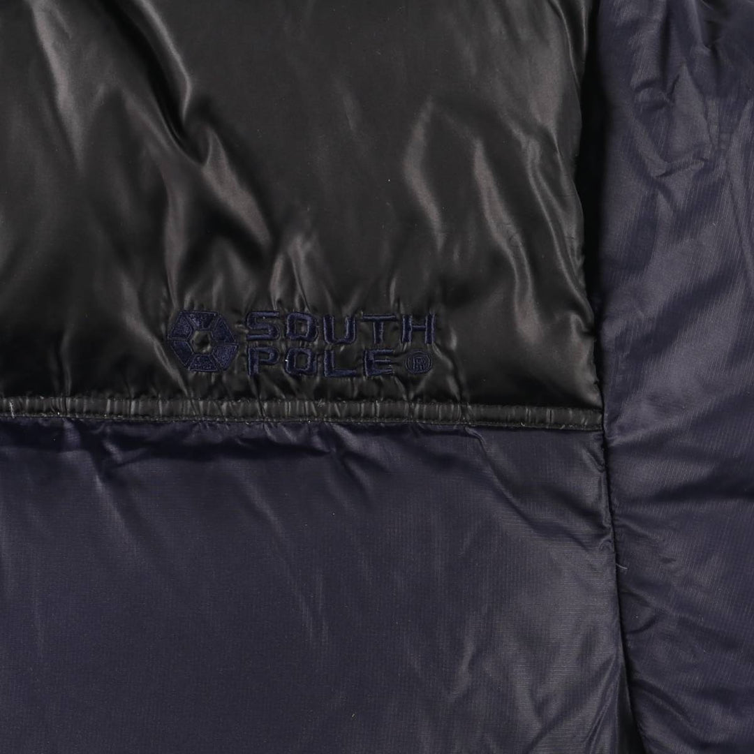 South Pole Down Jacket, Men's Size L Polyurethane Coated Nylon black type Vintage Second Hand