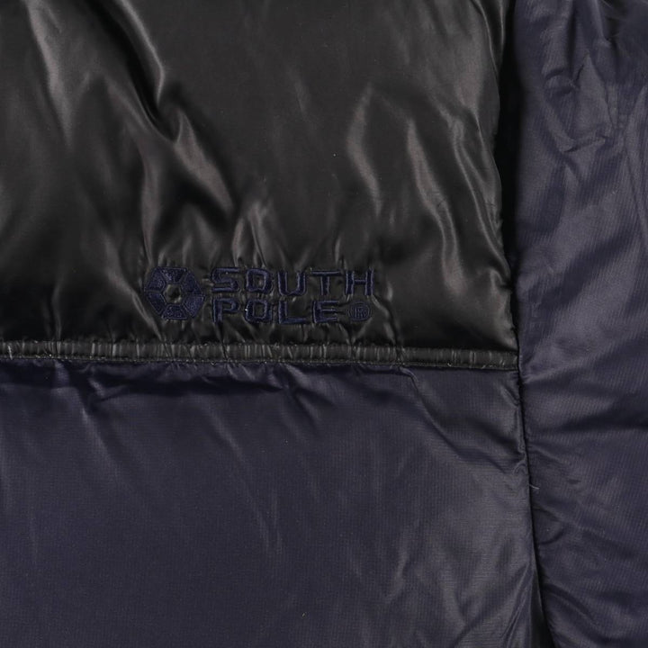 South Pole Down Jacket, Men's Size L Polyurethane Coated Nylon black type Vintage Second Hand