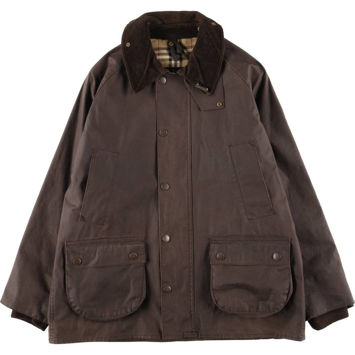 Vintage 80s-90'S Barbour Bedale 3-Warrant waxed cotton oiled jacket, made in England, men's size L cotton brown type Vintage Second Hand