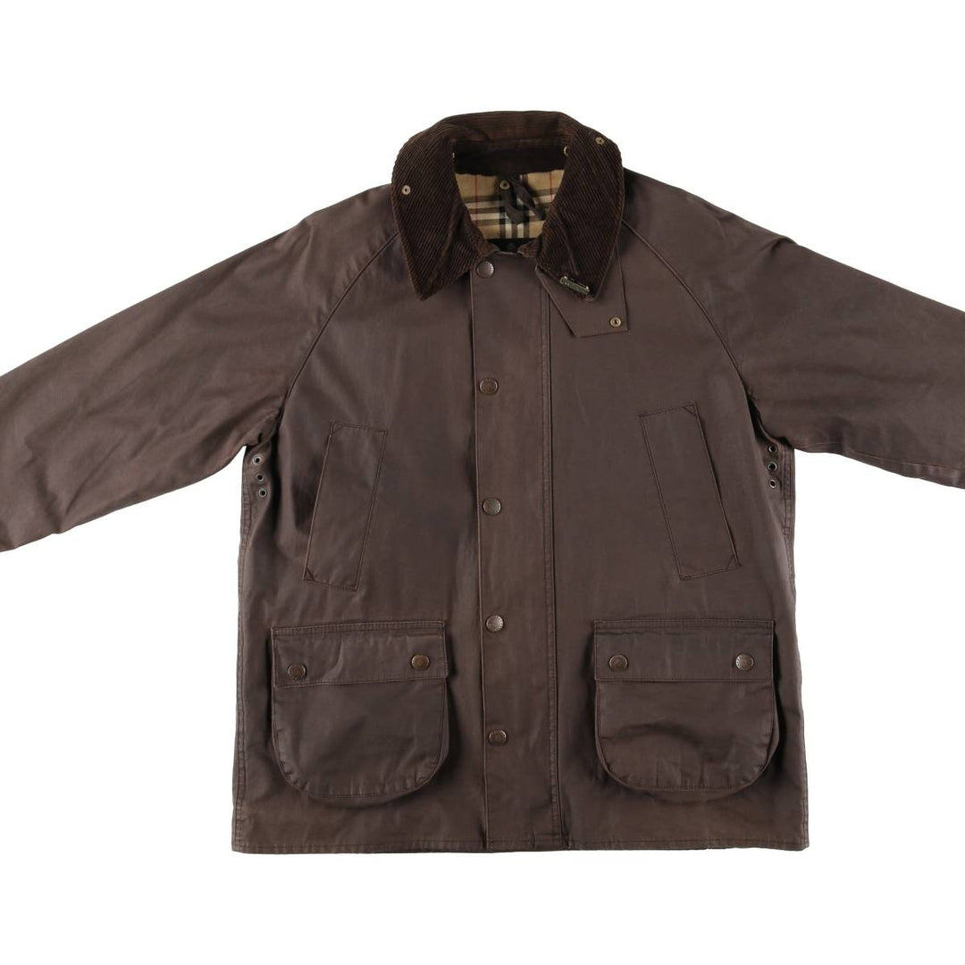 Vintage 80s-90'S Barbour Bedale 3-Warrant waxed cotton oiled jacket, made in England, men's size L cotton brown type Vintage Second Hand