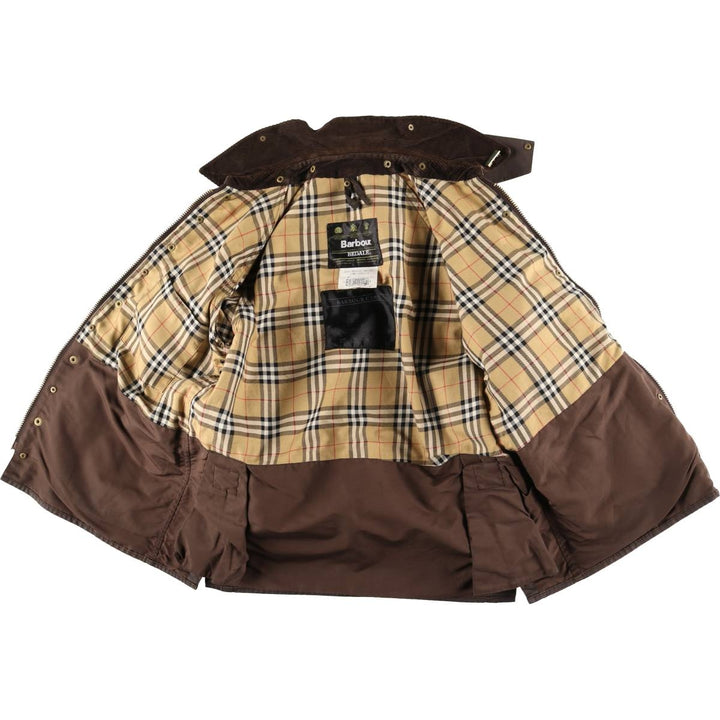 Vintage 80s-90'S Barbour Bedale 3-Warrant waxed cotton oiled jacket, made in England, men's size L cotton brown type Vintage Second Hand