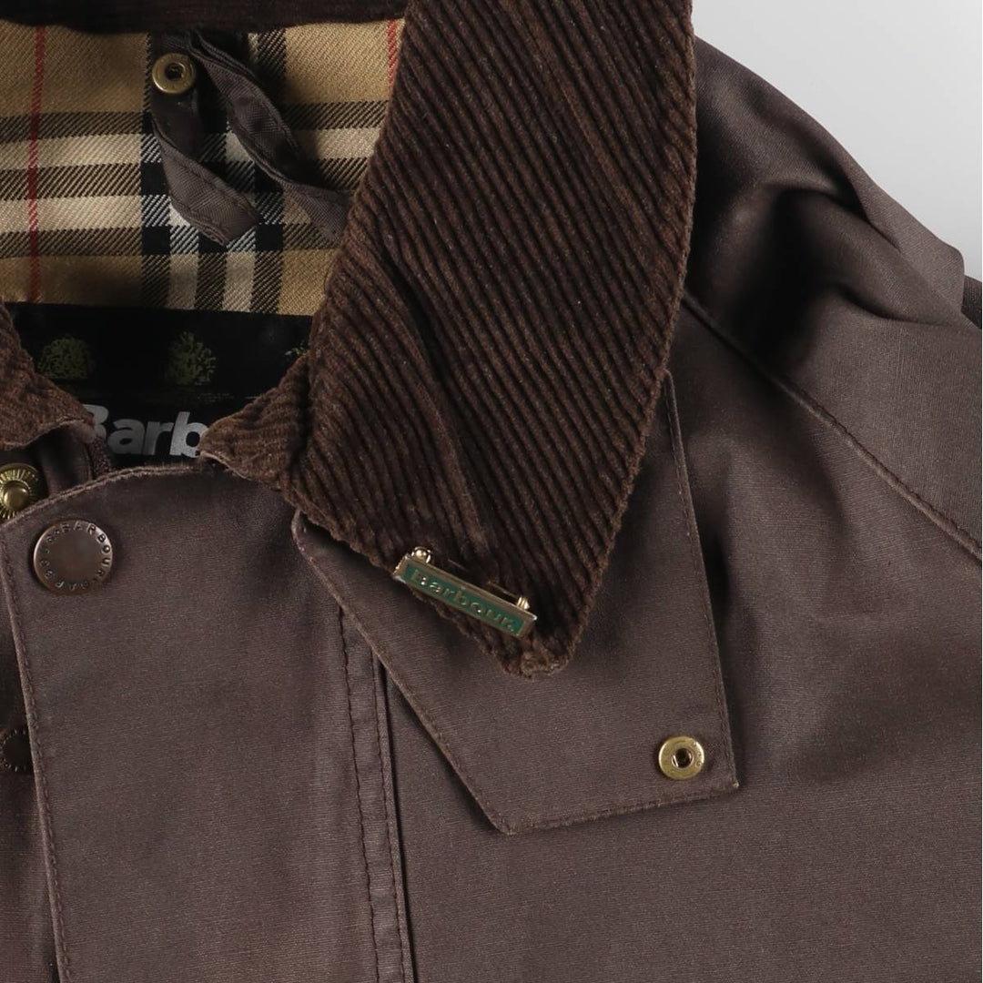 Vintage 80s-90'S Barbour Bedale 3-Warrant waxed cotton oiled jacket, made in England, men's size L cotton brown type Vintage Second Hand