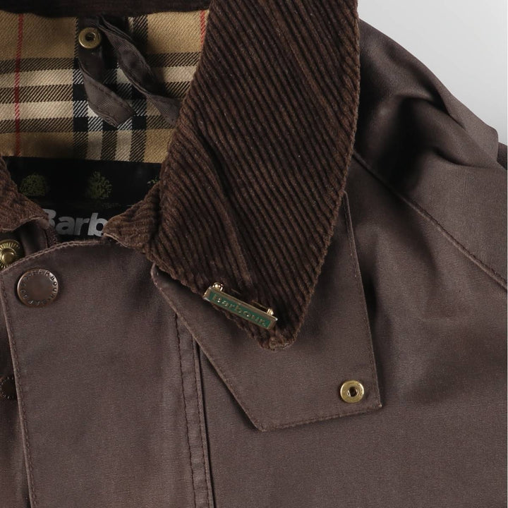 Vintage 80s-90'S Barbour Bedale 3-Warrant waxed cotton oiled jacket, made in England, men's size L cotton brown type Vintage Second Hand