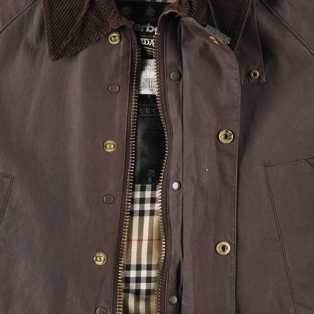 Vintage 80s-90'S Barbour Bedale 3-Warrant waxed cotton oiled jacket, made in England, men's size L cotton brown type Vintage Second Hand