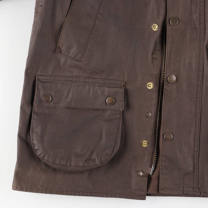 Vintage 80s-90'S Barbour Bedale 3-Warrant waxed cotton oiled jacket, made in England, men's size L cotton brown type Vintage Second Hand