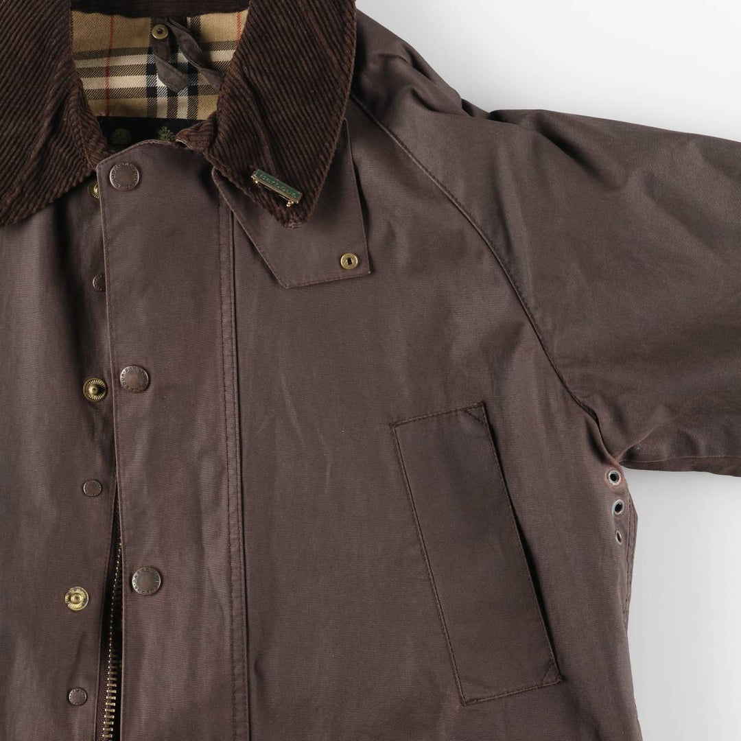 Vintage 80s-90'S Barbour Bedale 3-Warrant waxed cotton oiled jacket, made in England, men's size L cotton brown type Vintage Second Hand