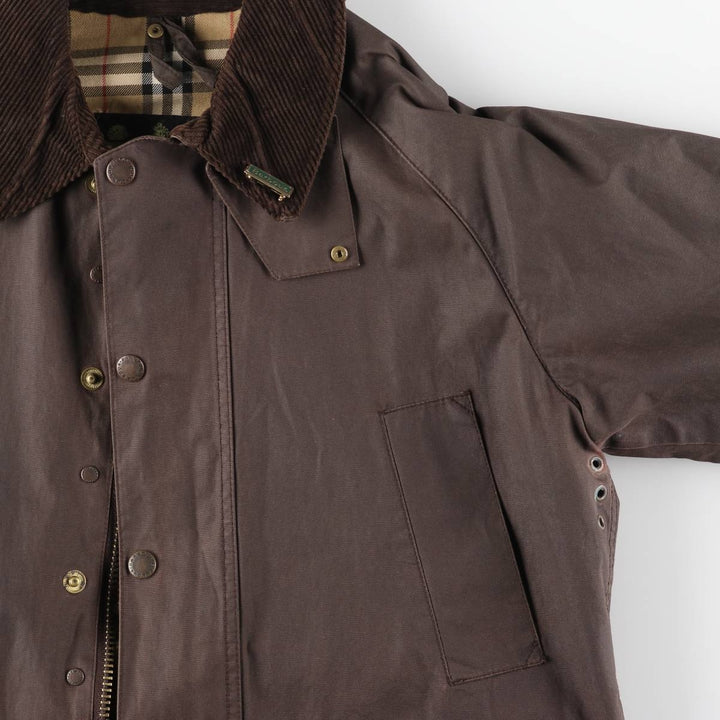 Vintage 80s-90'S Barbour Bedale 3-Warrant waxed cotton oiled jacket, made in England, men's size L cotton brown type Vintage Second Hand