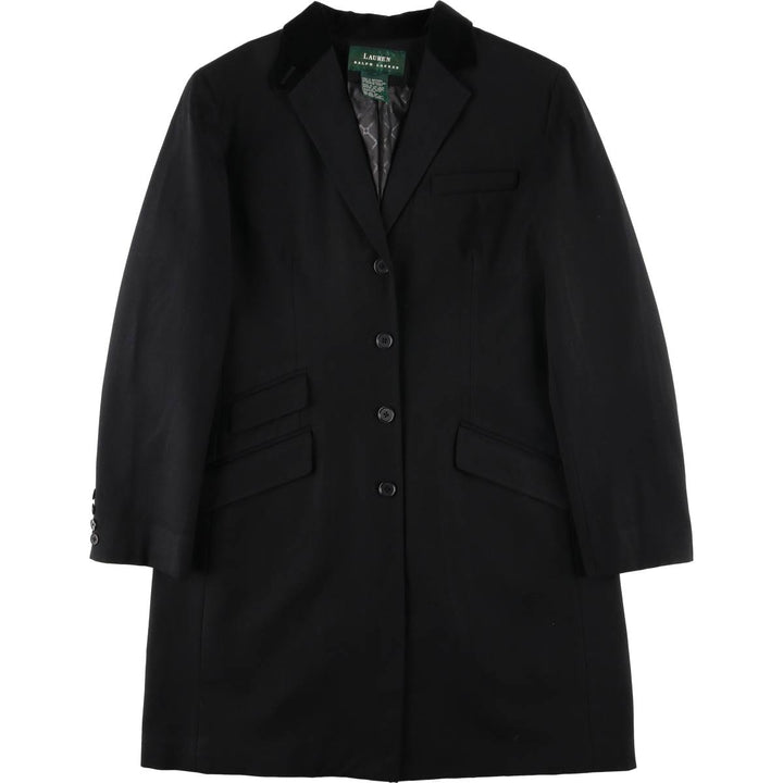 Ralph Lauren Lauren Long Wool Tailored Jacket, Women's Size L wool black type Vintage Second Hand