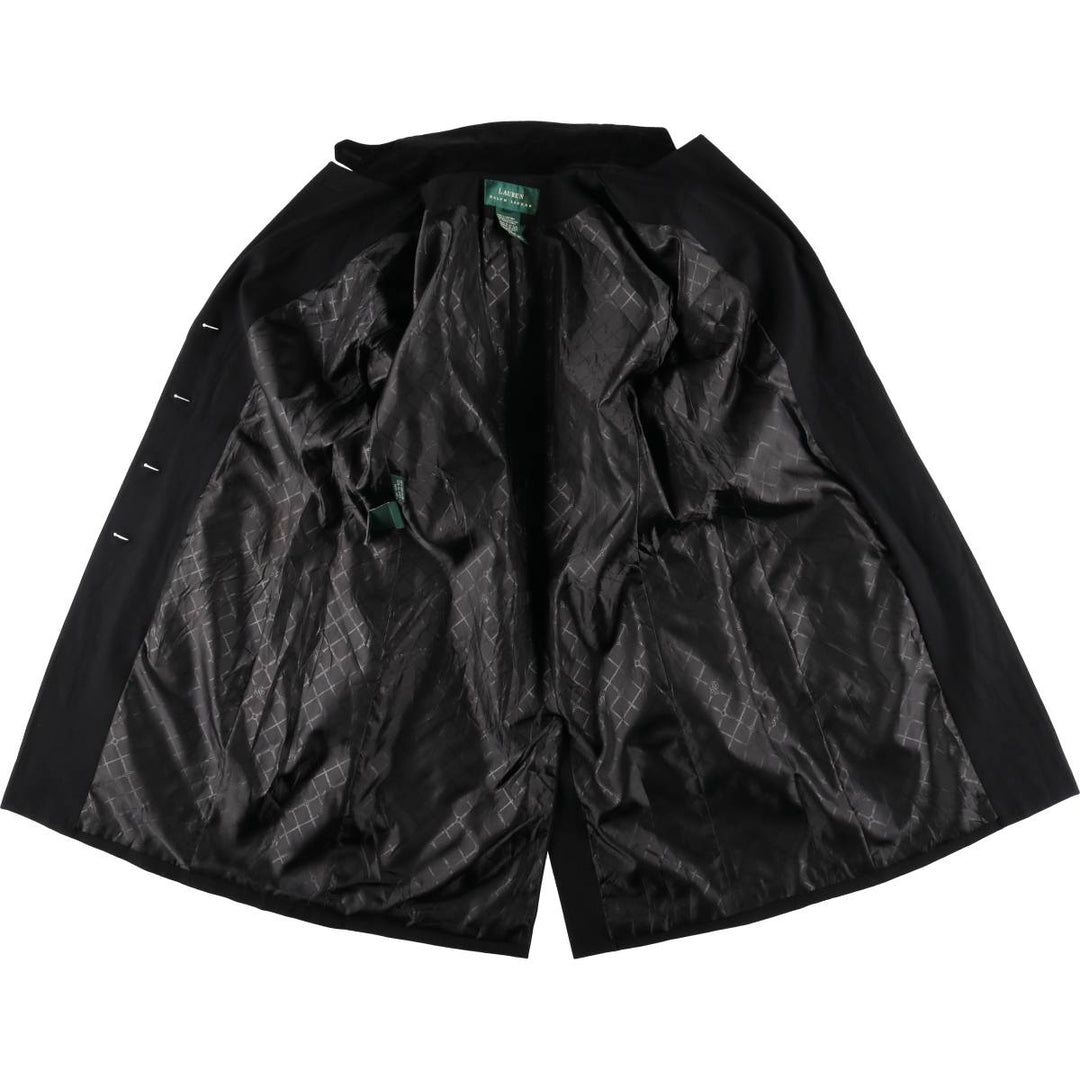Ralph Lauren Lauren Long Wool Tailored Jacket, Women's Size L wool black type Vintage Second Hand