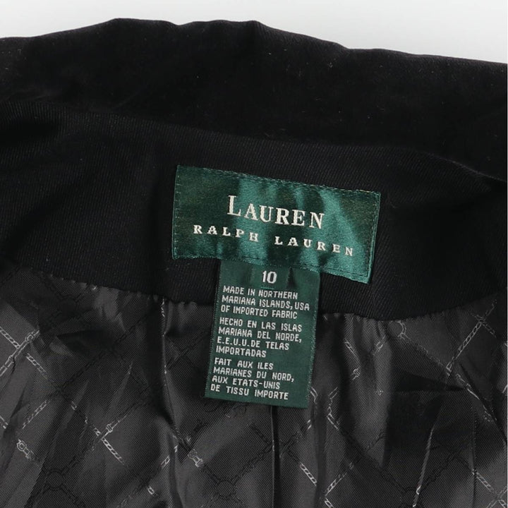 Ralph Lauren Lauren Long Wool Tailored Jacket, Women's Size L wool black type Vintage Second Hand
