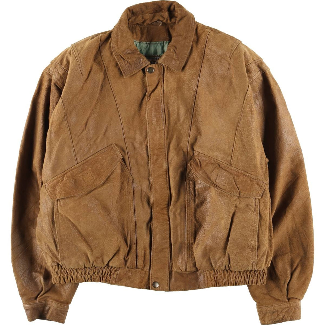 ADVENTURE BOUND Suede Leather Jacket, Men's Size L Genuine Leather Suede Leather brown type Vintage Second Hand