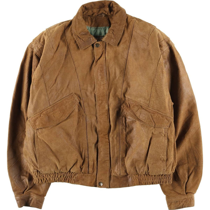 ADVENTURE BOUND Suede Leather Jacket, Men's Size L Genuine Leather Suede Leather brown type Vintage Second Hand