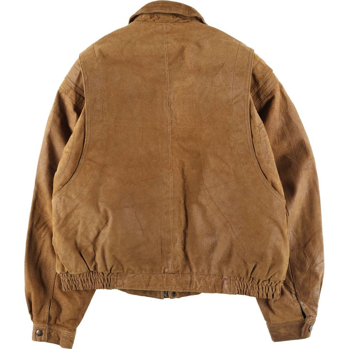 ADVENTURE BOUND Suede Leather Jacket, Men's Size L Genuine Leather Suede Leather brown type Vintage Second Hand