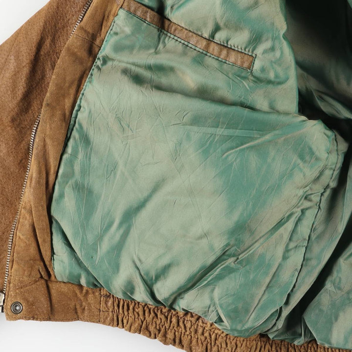 ADVENTURE BOUND Suede Leather Jacket, Men's Size L Genuine Leather Suede Leather brown type Vintage Second Hand