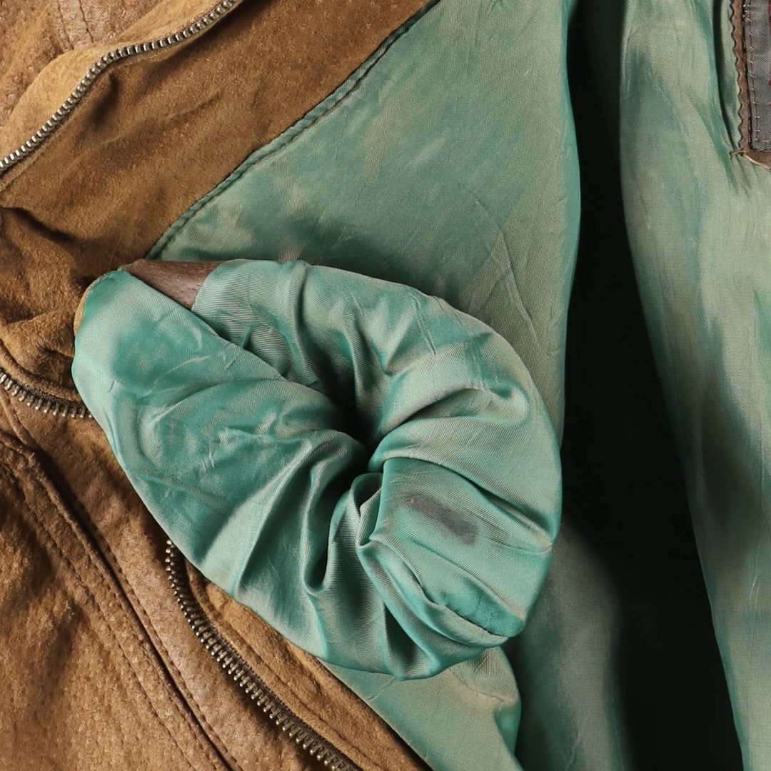 ADVENTURE BOUND Suede Leather Jacket, Men's Size L Genuine Leather Suede Leather brown type Vintage Second Hand