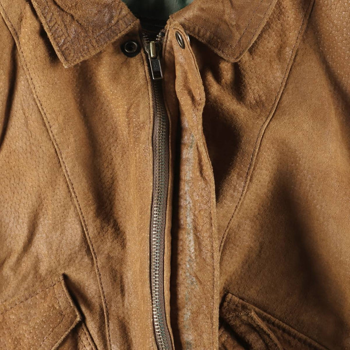 ADVENTURE BOUND Suede Leather Jacket, Men's Size L Genuine Leather Suede Leather brown type Vintage Second Hand