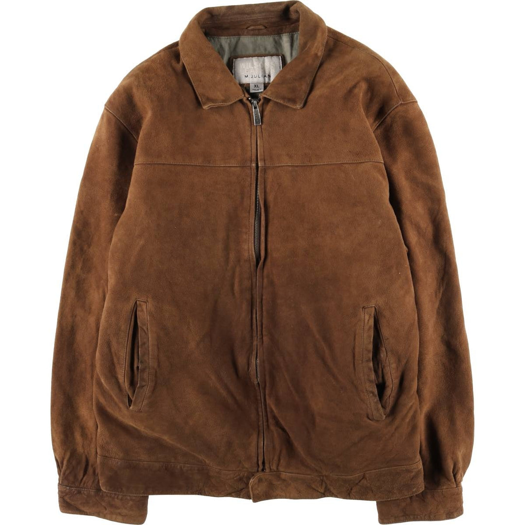 Wilsons Leather Swing Top Suede Leather Sports Jacket, Men's Size XL Genuine Leather Suede Leather brown type Vintage Second Hand