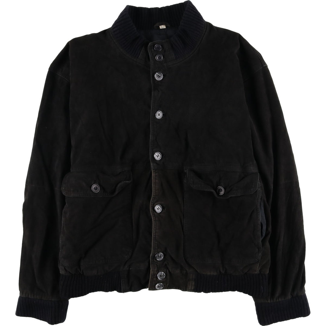 Vintage Balster Jacket, Suede Leather Blouson, Men's Size M Genuine Leather Suede Leather black type Vintage Second Hand