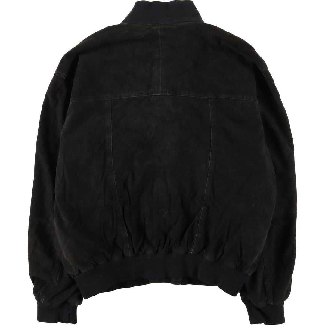 Balster Jacket, Suede Leather Blouson, Men's Size L genuine leather black type Vintage Second Hand