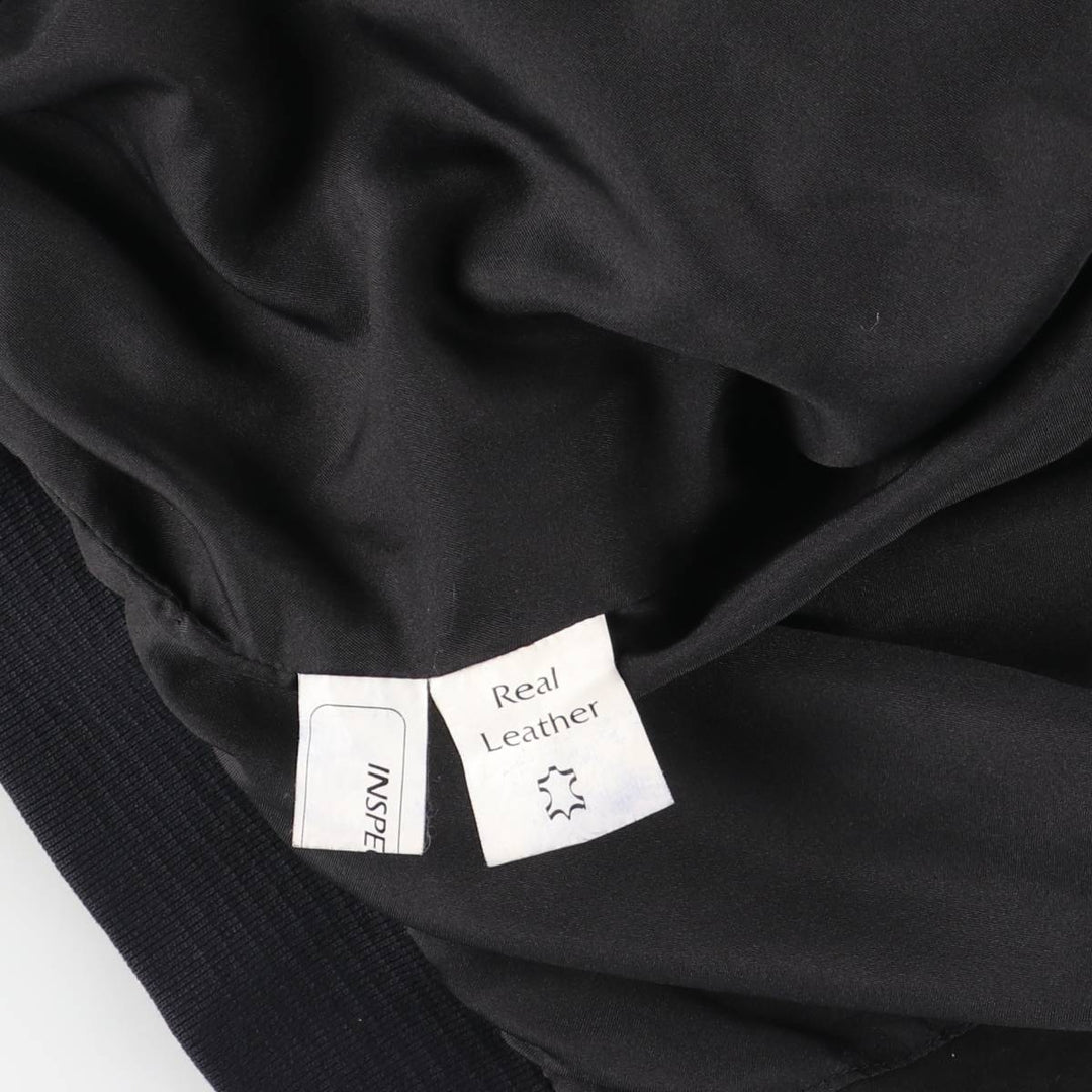 Balster Jacket, Suede Leather Blouson, Men's Size L genuine leather black type Vintage Second Hand