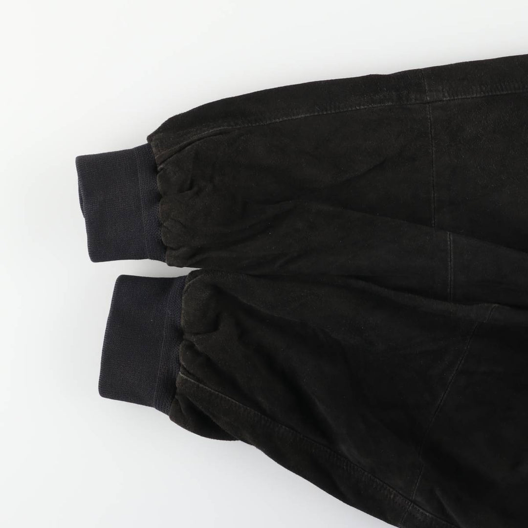 Balster Jacket, Suede Leather Blouson, Men's Size L genuine leather black type Vintage Second Hand