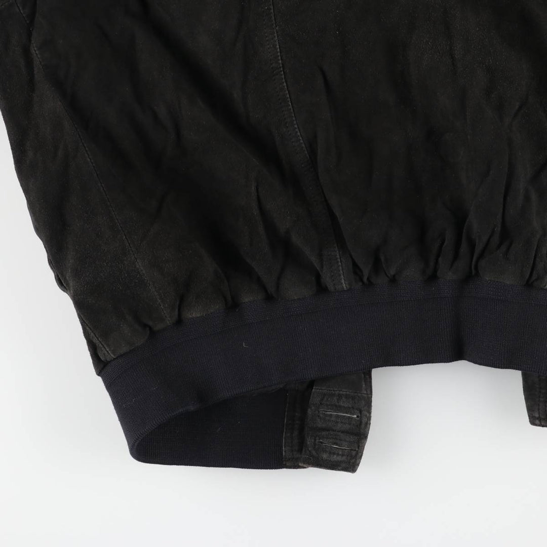 Balster Jacket, Suede Leather Blouson, Men's Size L genuine leather black type Vintage Second Hand