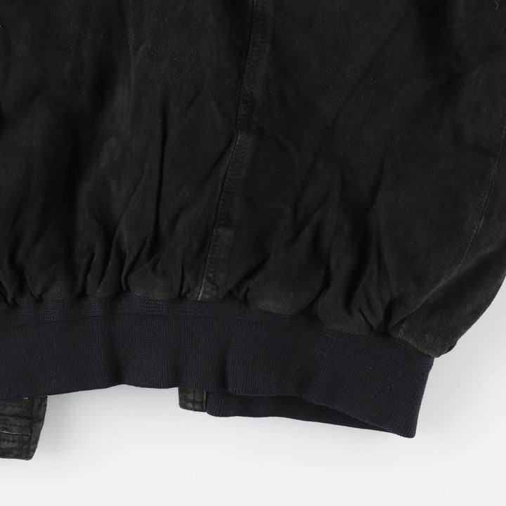Balster Jacket, Suede Leather Blouson, Men's Size L genuine leather black type Vintage Second Hand