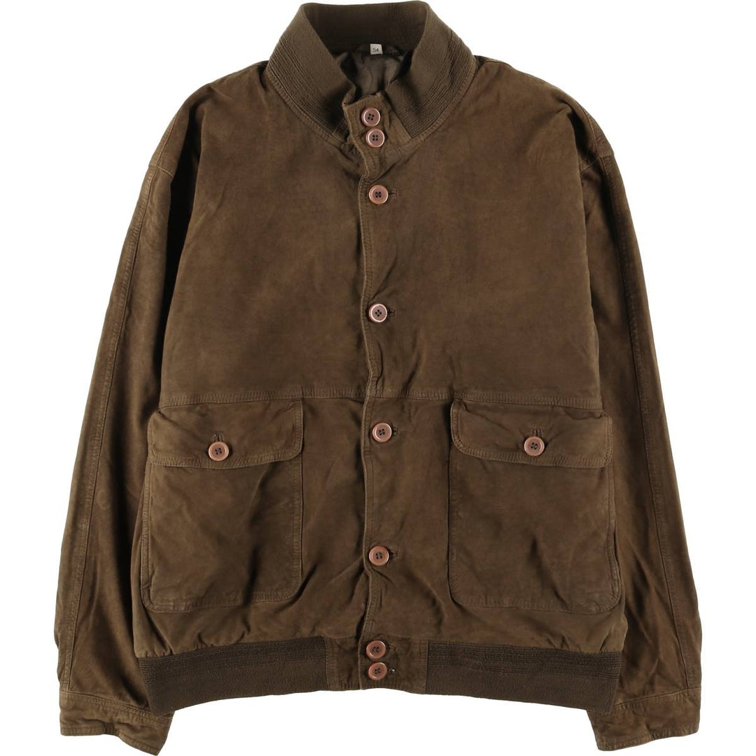 MADDOX Balster Jacket, Suede Leather Blouson, Men's Size L, Vintage Genuine Leather Suede Leather brown type Vintage Second Hand
