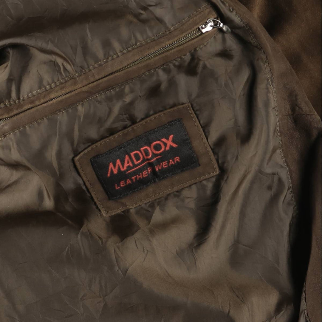 MADDOX Balster Jacket, Suede Leather Blouson, Men's Size L, Vintage Genuine Leather Suede Leather brown type Vintage Second Hand