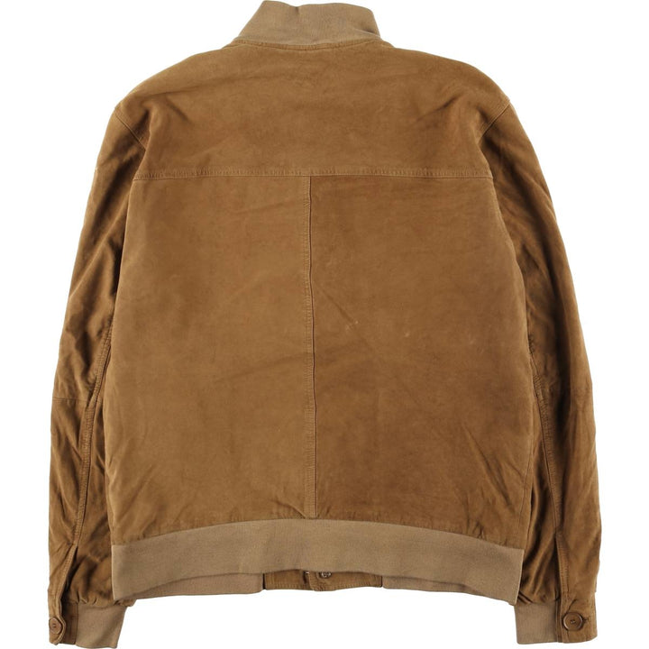 Hugo Boss Balster Jacket, Suede Leather Blouson, Men's Size L Genuine Leather Suede Leather brown type Vintage Second Hand