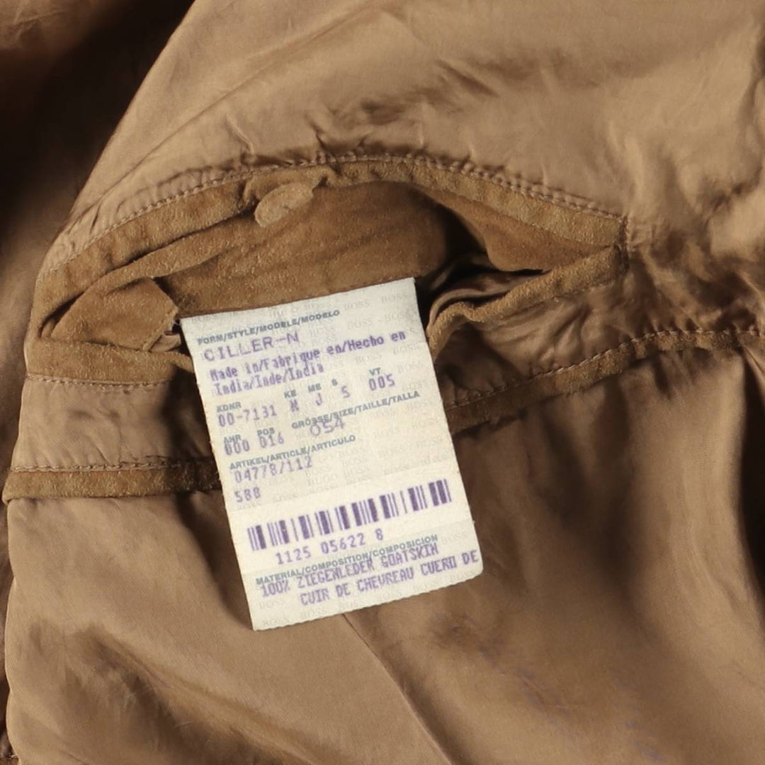 Hugo Boss Balster Jacket, Suede Leather Blouson, Men's Size L Genuine Leather Suede Leather brown type Vintage Second Hand