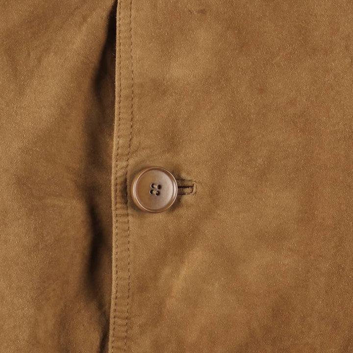Hugo Boss Balster Jacket, Suede Leather Blouson, Men's Size L Genuine Leather Suede Leather brown type Vintage Second Hand