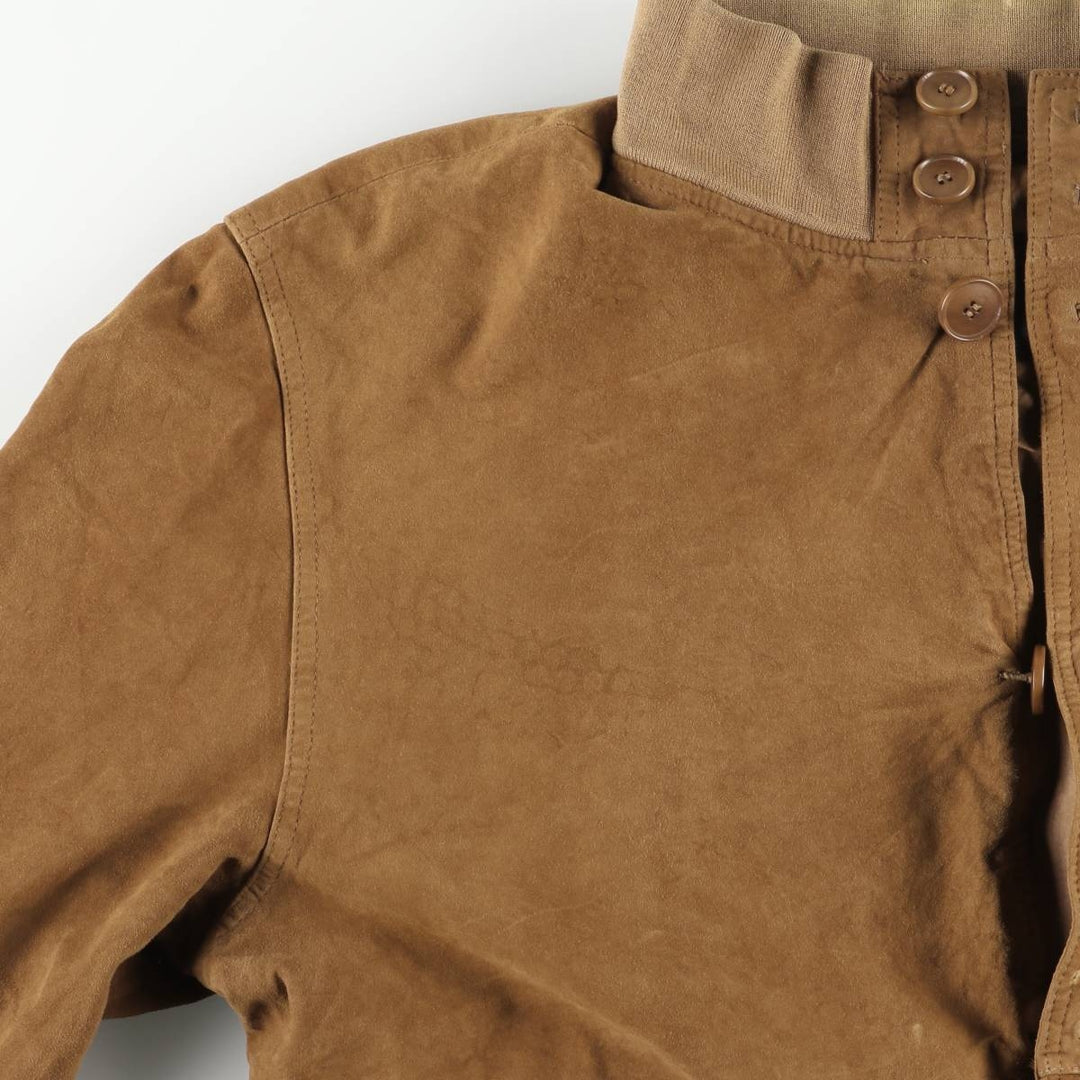 Hugo Boss Balster Jacket, Suede Leather Blouson, Men's Size L Genuine Leather Suede Leather brown type Vintage Second Hand