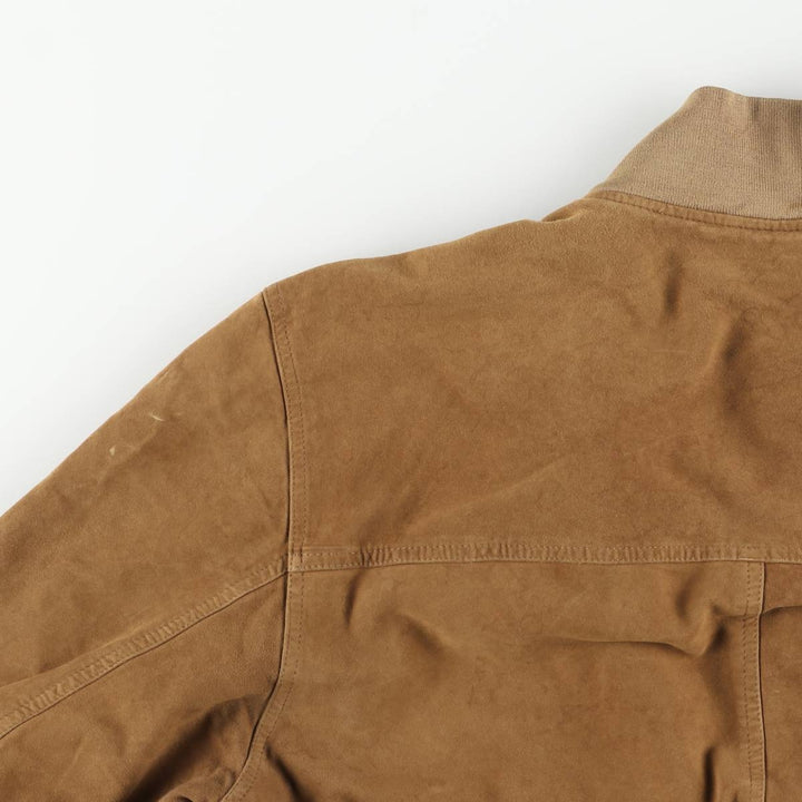Hugo Boss Balster Jacket, Suede Leather Blouson, Men's Size L Genuine Leather Suede Leather brown type Vintage Second Hand