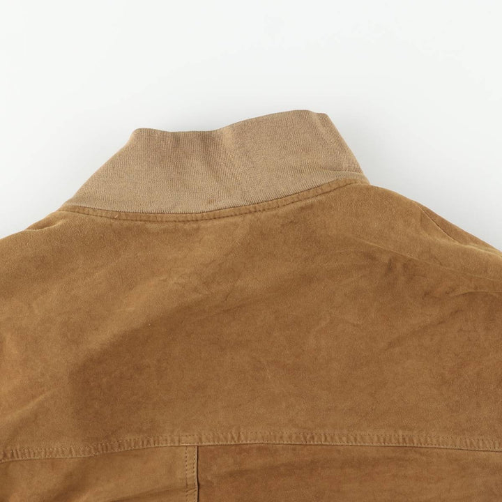 Hugo Boss Balster Jacket, Suede Leather Blouson, Men's Size L Genuine Leather Suede Leather brown type Vintage Second Hand